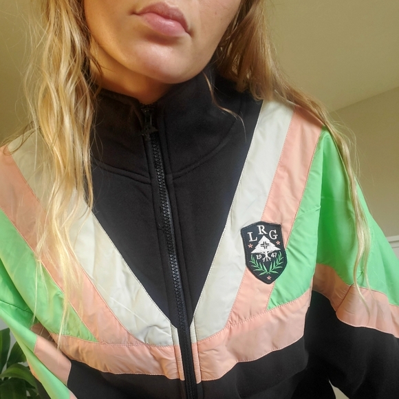 NWT LRG High Plains Track Jacket Zip Up Men's Medium - Picture 5 of 15